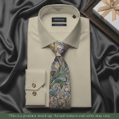 Col cravate floral impressionniste bleu clair