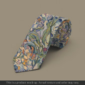 Col cravate floral impressionniste bleu clair