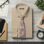Col cravate floral impressionniste doux