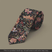 Col cravate floral impressionniste foncé