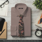 Col cravate floral impressionniste foncé
