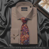 Col cravate floral impressionniste riche