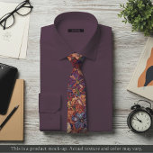 Col cravate floral impressionniste riche