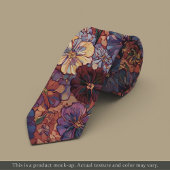 Col cravate floral impressionniste riche