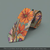 Col cravate floral Impressionniste Soleil levant