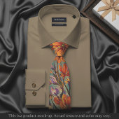 Col cravate floral Impressionniste Soleil levant