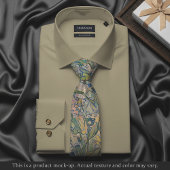 Col cravate floral impressionniste subtil