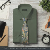 Col cravate floral impressionniste subtil