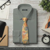 Col cravate floral jaune impressionniste
