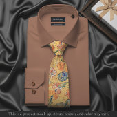Col cravate floral jaune impressionniste