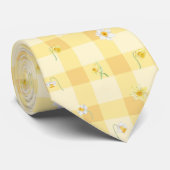 Col cravate floral jaune printemps saisonnier (Roulé)