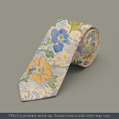 Col cravate floral pastel impressionniste
