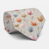 Col cravate floral tulipe de printemps (Roulé)