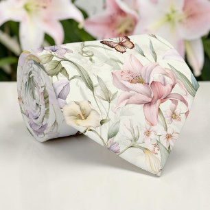 Col cravate florale printanière saisonnière