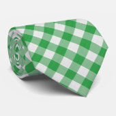 Col cravate gingham vert et blanc (Roulé)