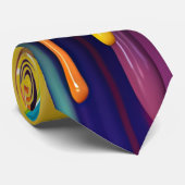 Col cravate gouttes de peinture 3D (Roulé)