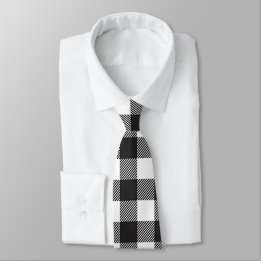Col cravate homme carreaux buffalo noir et blanc