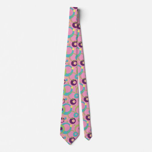 Col cravate homme Cercles Rose Funky (Devant)