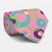 Col cravate homme Cercles Rose Funky (Roulé)