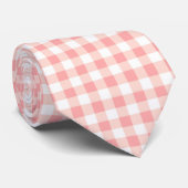 Col cravate homme en gingham rose (Roulé)