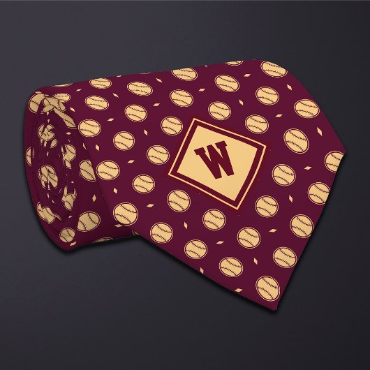 Col cravate icon baseball Burgundy Or