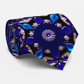 Col cravate imprimé Deep Blue Jewel (Roulé)