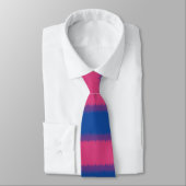 Col cravate large rayure drapeau bisexuel (Attaché)