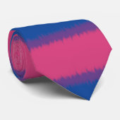 Col cravate large rayure drapeau bisexuel (Roulé)
