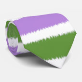 Col cravate large rayure drapeau genderqueer (Roulé)