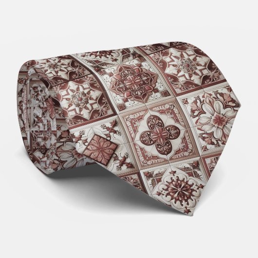 Col cravate luxueux bordeaux marocain (Roulé)