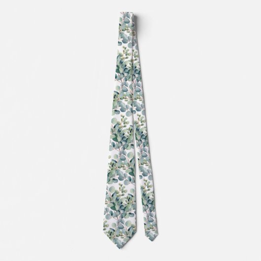 Col cravate mariage Eucalyptus (Devant)