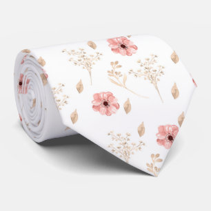 Col cravate mariage floral rose
