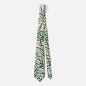 Col cravate mariage palme tropicale or feuilles de (Devant)