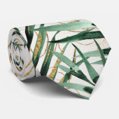 Col cravate mariage palme tropicale or feuilles de (Roulé)