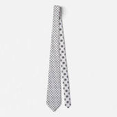 Col cravate mini pois gris sur fond blanc (Devant)