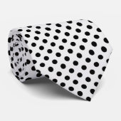 Col cravate mini pois noirs sur fond blanc (Roulé)