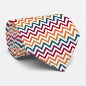 Col cravate moderne à motif chevron coloré (Roulé)
