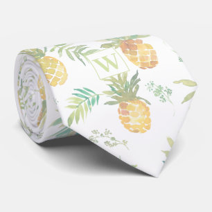 Col cravate monogramme moderne à motif ananas