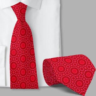 Col cravate motif artistique rouge moderne