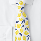 Col cravate motif citron aquarelle