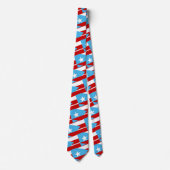 Col cravate motif drapeau bleu clair de Porto Rico (Devant)