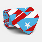 Col cravate motif drapeau bleu clair de Porto Rico (Roulé)