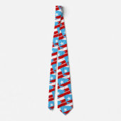 Col cravate motif drapeau bleu clair de Porto Rico (Dos)