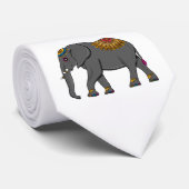 Col cravate motif éléphant thaïlandais  (Roulé)