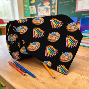 Col cravate motif enseignant d'école