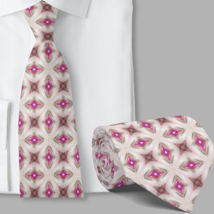 Col cravate motif géométrique rose artistique mode
