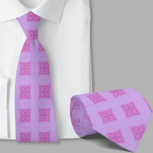Col cravate motif géométrique rose artistique mode