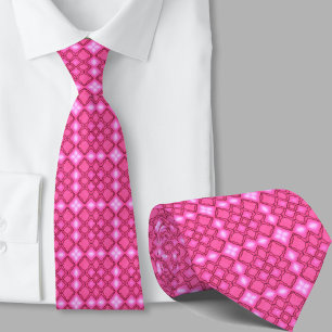 Col cravate motif géométrique rose artistique mode