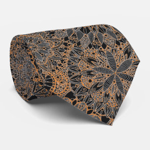 Col cravate motif mandala orange