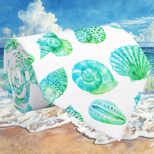 Col cravate motif nautique océan coquillage